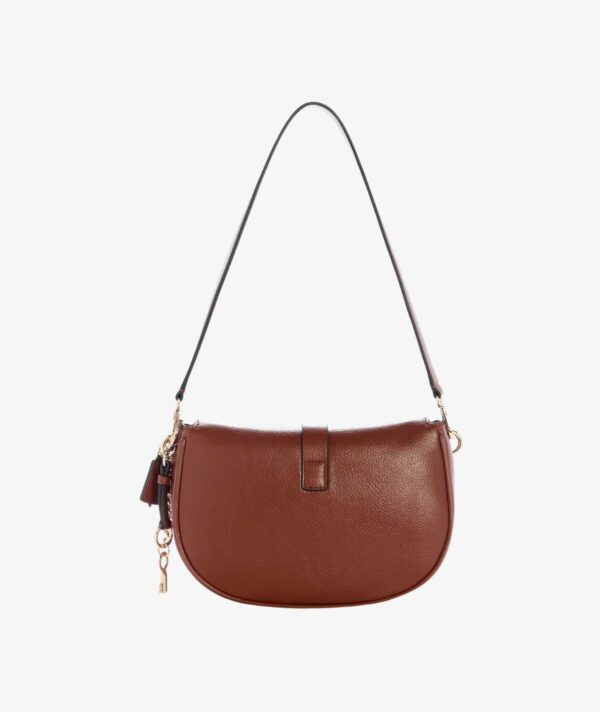 GUESS Brooke Small Tab Closure Shoulder Bag IN COGNAC