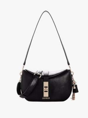GUESS Brooke Small Tab Closure Shoulder Bag IN BLACK