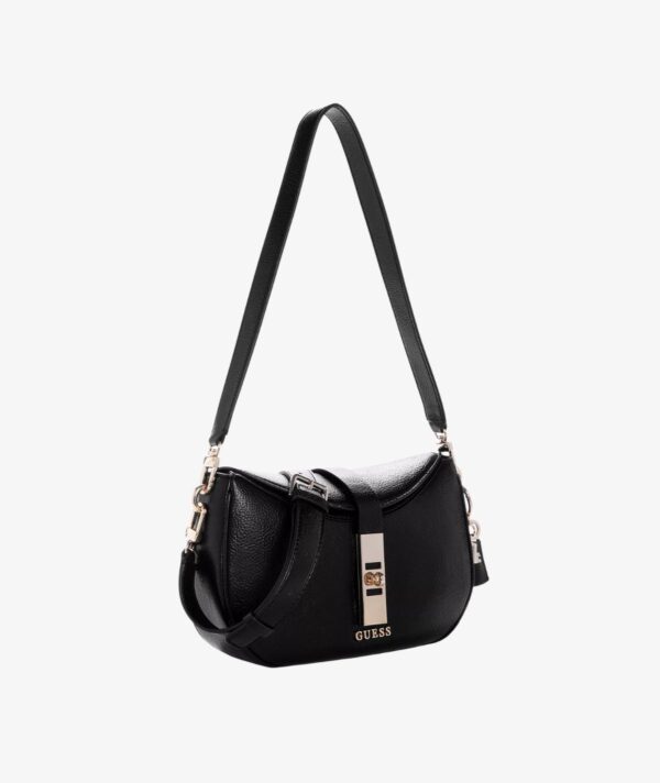 GUESS Brooke Small Tab Closure Shoulder Bag IN BLACK