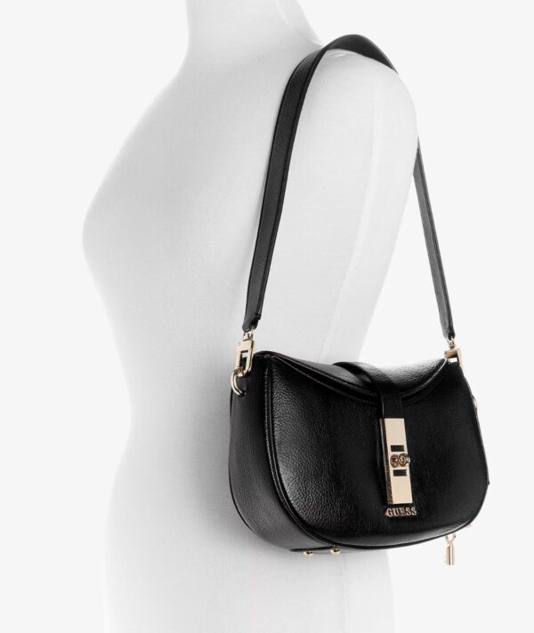 GUESS Brooke Small Tab Closure Shoulder Bag IN BLACK