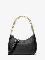 MICHAEL KORS Small Pebbled Leather Convertible Crossbody Bag in Black