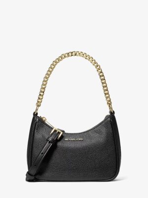 MICHAEL KORS Small Pebbled Leather Convertible Crossbody Bag in Black