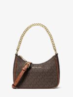 MICHAEL KORS Small Pebbled Leather Convertible Crossbody Bag in signature brown