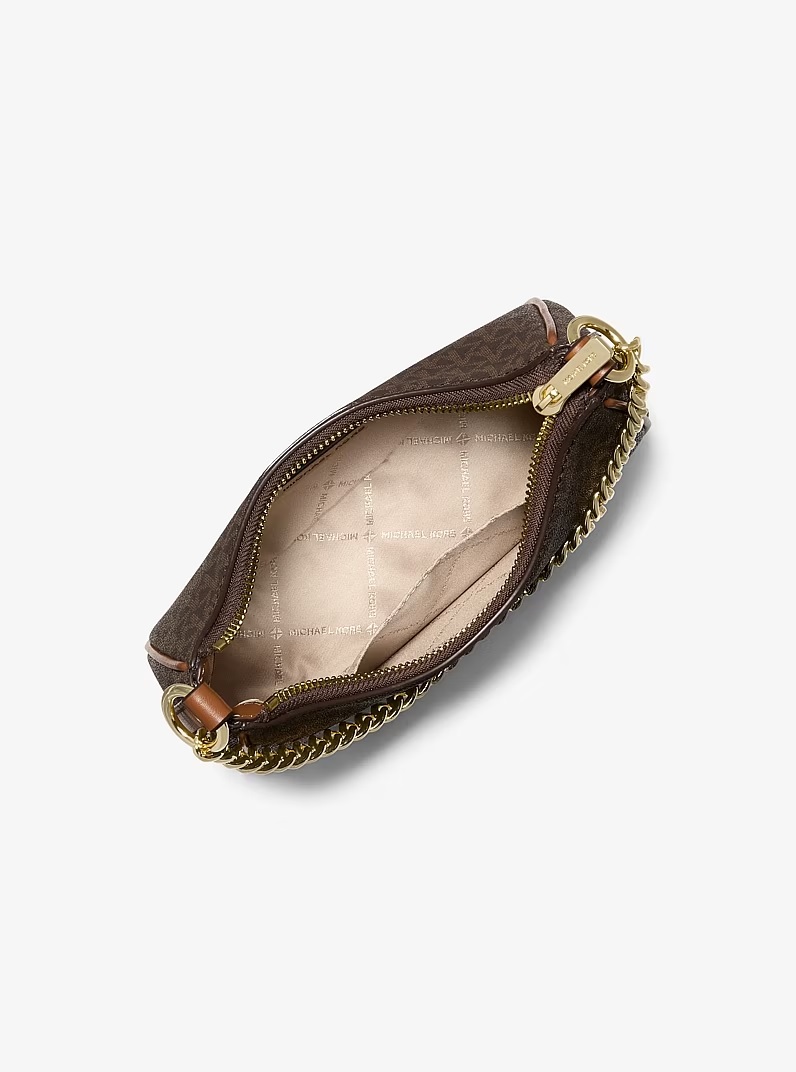 MICHAEL KORS Small Pebbled Leather Convertible Crossbody Bag in signature brown