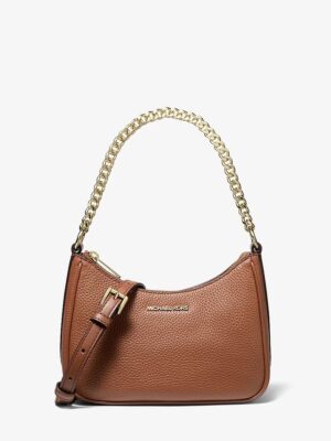 MICHAEL KORS Small Pebbled Leather Convertible Crossbody Bag in luggage