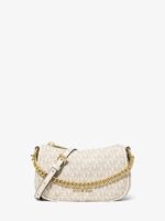 MICHAEL KORS Carmela Small Signature Logo Convertible Crossbody Bag in vanilla