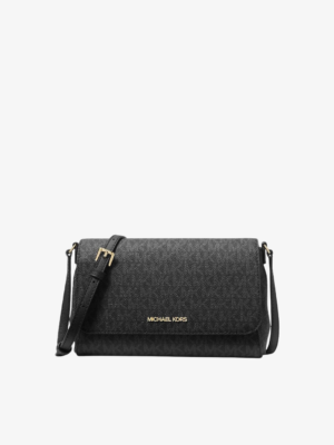 MICHAEL KORS MEDIUM LOGO CONVERTIBLE CROSSBODY BAG IN BLACK