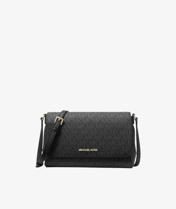 MICHAEL KORS MEDIUM LOGO CONVERTIBLE CROSSBODY BAG IN BLACK