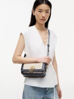 TOMMY HILFFIGER SIGNATURE LOGO CANVAS CROSSBODY BAG IN NAVY