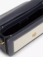 TOMMY HILFFIGER SIGNATURE LOGO CANVAS CROSSBODY BAG IN NAVY