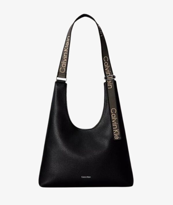 CALVIN KLEIN Logo Strap Shoulder Bag IN BLACK