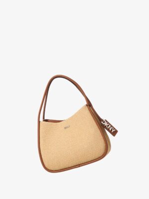 CAPRI WOVEN STRAW LARGE HOBO BAG IN BEIGE 1