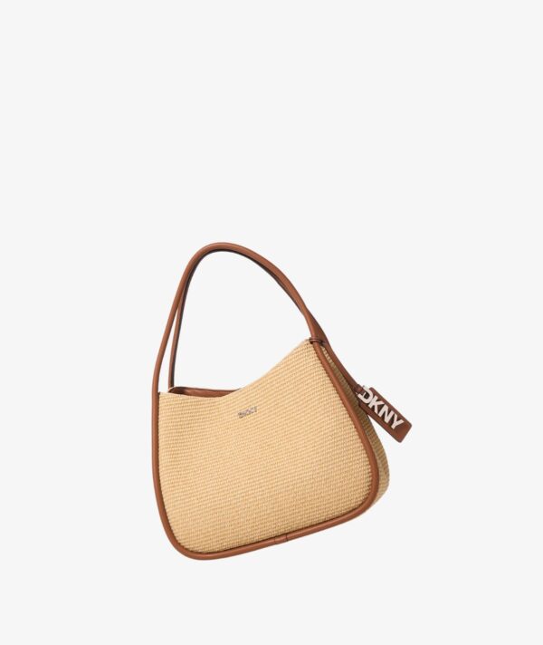 CAPRI WOVEN STRAW LARGE HOBO BAG IN BEIGE