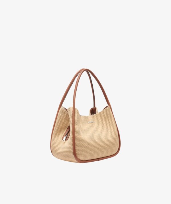 CAPRI WOVEN STRAW LARGE HOBO BAG IN BEIGE