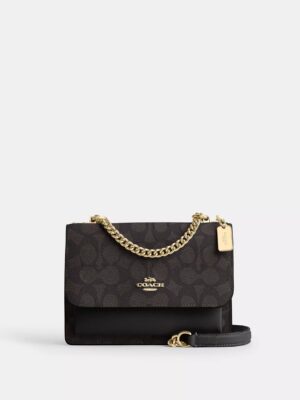 COACH Mini Klare Crossbody Bag In Signature Canvas bROWN BLACK