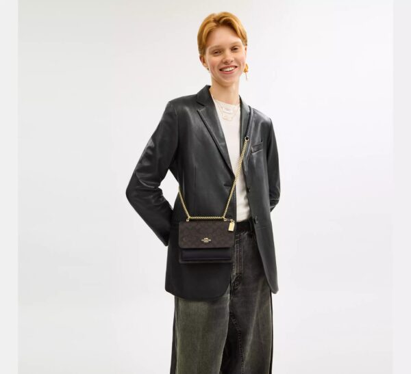 COACH Mini Klare Crossbody Bag In Signature Canvas bROWN BLACK