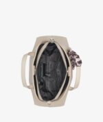 DKNY LILAH SMALL SATCHEL CROSSBODY BAG IN BEIGE