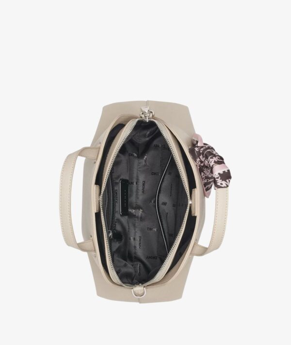 DKNY LILAH SMALL SATCHEL CROSSBODY BAG IN BEIGE