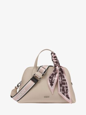 DKNY LILAH SMALL SATCHEL CROSSBODY BAG IN BEIGE