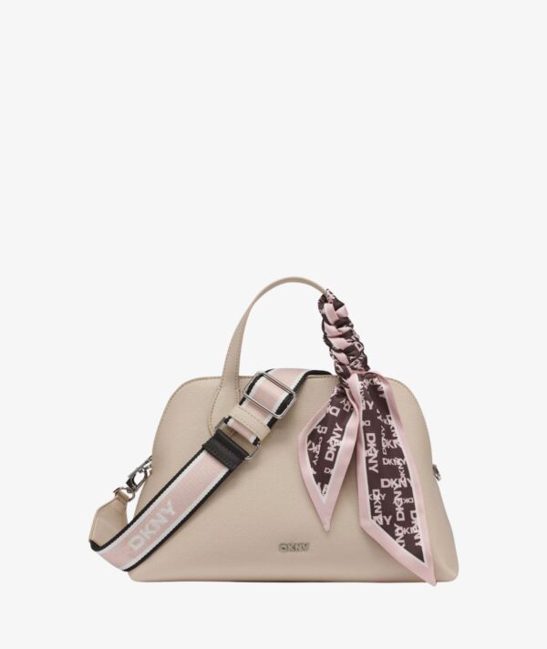 DKNY LILAH SMALL SATCHEL CROSSBODY BAG IN BEIGE