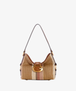 GUESS CAMDEN SMALL SHOULDER HANDBAG IN COGNAC