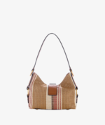 GUESS CAMDEN SMALL SHOULDER HANDBAG IN COGNAC