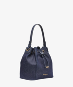 KARL LAGERFELD PARIS ADELE BUCKET BAG IN DENIM