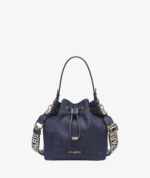 KARL LAGERFELD PARIS ADELE BUCKET BAG IN DENIM