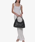 KARL LAGERFELD PARIS VOYAGE LARGE HOBO IN BLACK