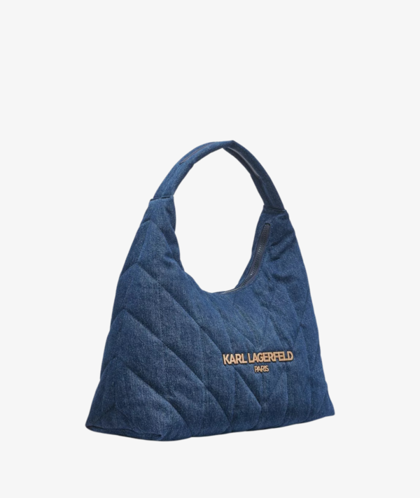 KARL LAGERFELD PARIS VOYAGE QUILTED DENIM HOBO BAG