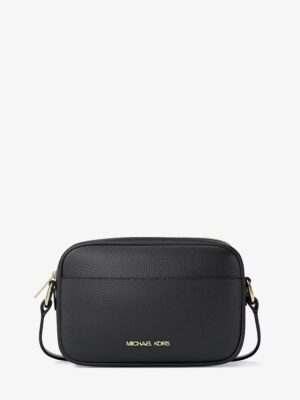 MICHAEL KORS SMALL CAMERA CROSSBODY BAG IN FULL BLACK LEATHER
