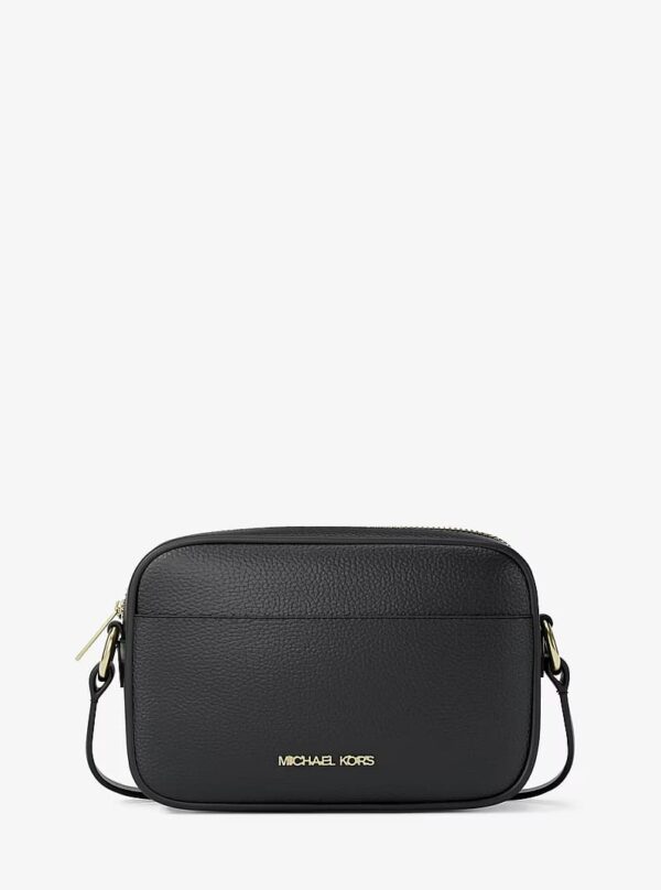 MICHAEL KORS SMALL CAMERA CROSSBODY BAG IN FULL BLACK LEATHER