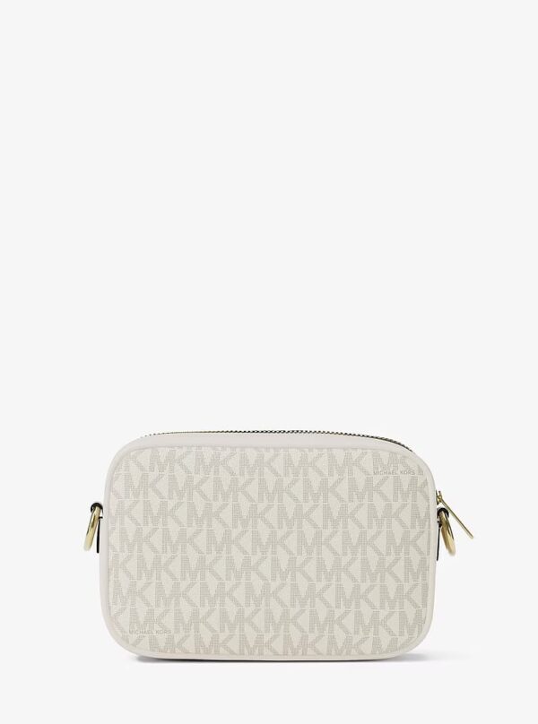 MICHAEL KORS SMALL SIGNATURE LOGO CAMERA CROSSBODY BAG IN CREAM