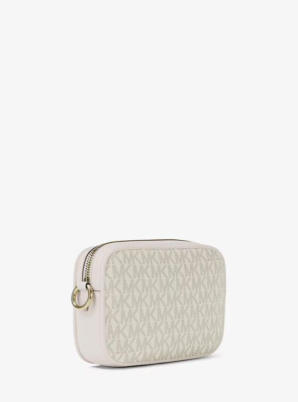 MICHAEL KORS SMALL SIGNATURE LOGO CAMERA CROSSBODY BAG IN CREAM