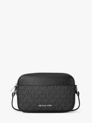 MICHAEL KORS SMALL SIGNATURE LOGO CAMERA CROSSBODY BAG IN BLACK