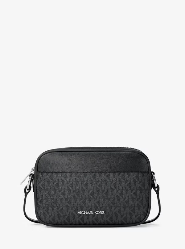 MICHAEL KORS SMALL SIGNATURE LOGO CAMERA CROSSBODY BAG IN BLACK