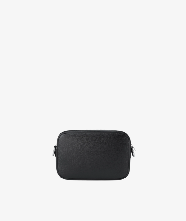 MICHAEL KORS SMALL SIGNATURE LOGO CAMERA CROSSBODY BAG IN FULL BLACK LEATHER