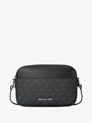 MICHAEL KORS SMALL SIGNATURE LOGO CAMERA CROSSBODY BAG IN BLACK