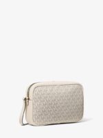 MICHAEL KORS SMALL SIGNATURE LOGO CAMERA CROSSBODY BAG IN CREAM