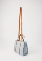 TOMMY HILFIGER PREMIUM STRIPED MINI TOTE HANDBAG IN BLUE