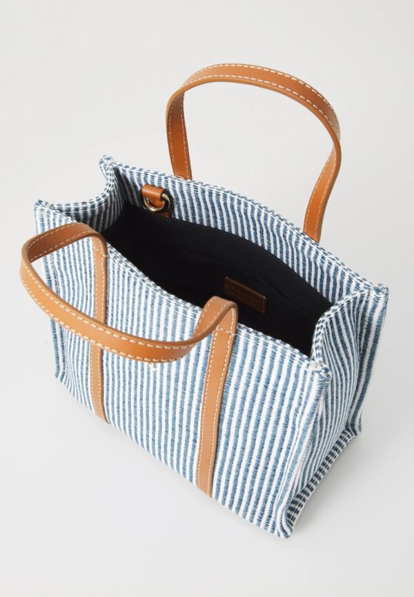 TOMMY HILFIGER PREMIUM STRIPED MINI TOTE HANDBAG IN BLUE
