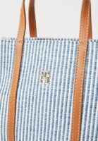TOMMY HILFIGER PREMIUM STRIPED MINI TOTE HANDBAG IN BLUE