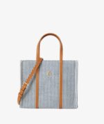 TOMMY HILFIGER PREMIUM STRIPED MINI TOTE HANDBAG IN BLUE