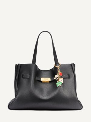 DKNY BRYAR LARGE SATCHEL BAG IN BLACK