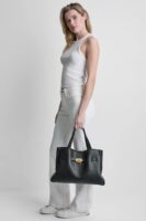 DKNY BRYAR LARGE SATCHEL BAG IN BLACK