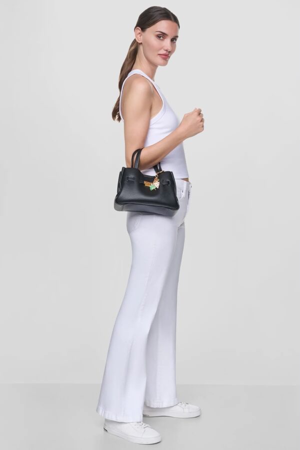 DKNY BRYAR SMALL SATCHEL BAG IN BLACK