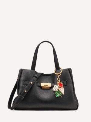 DKNY BRYAR SMALL SATCHEL BAG IN BLACK