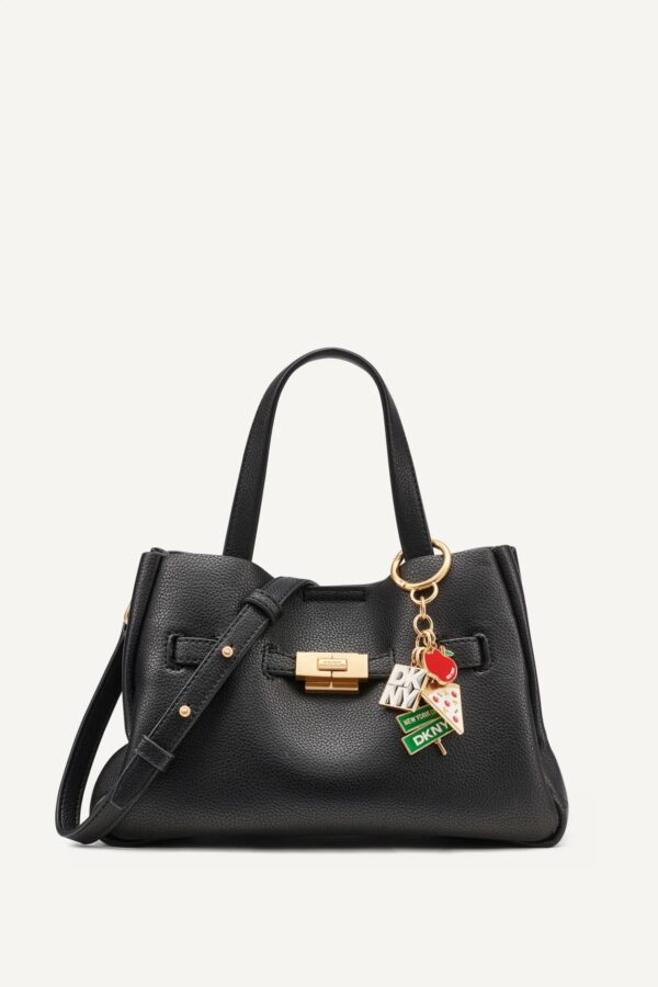 DKNY BRYAR SMALL SATCHEL BAG IN BLACK