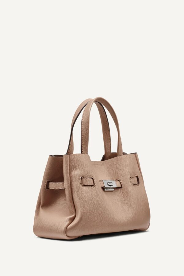 DKNY BRYAR SMALL SATCHEL BAG IN CAPPUCCINO