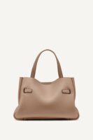 DKNY BRYAR SMALL SATCHEL BAG IN CAPPUCCINO
